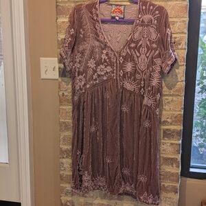 Beautiful Embroidery by Johnny Was, Pink Velvet